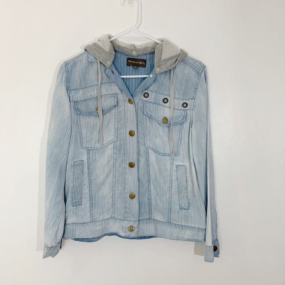Michael Stars linen denim shirt jacket - Picture 2 of 8